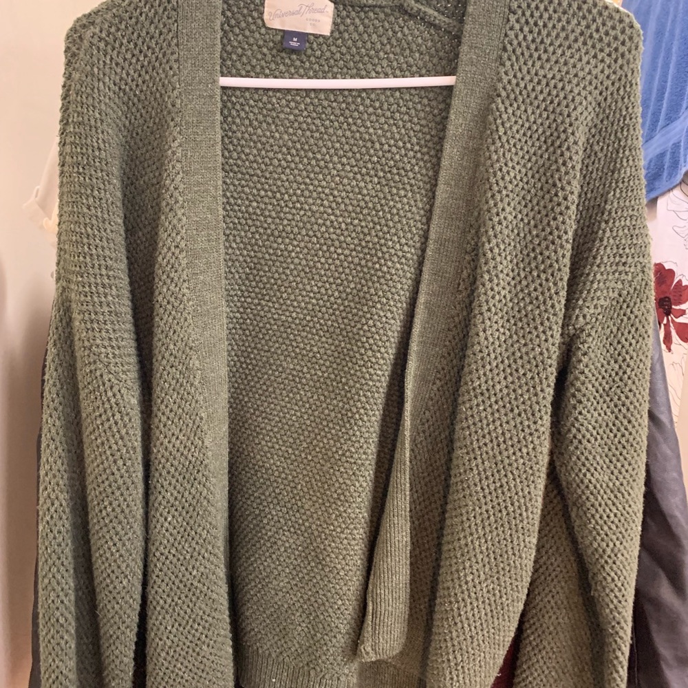 Army green cardigan - long sleeve